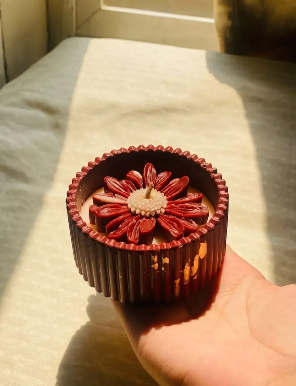 Decorative Floral Gypsum Candle